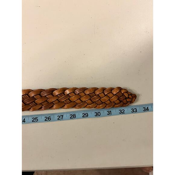 Brighton Tan Genuine Leather Woven Weaved Chunky Belt Size Small main image 7